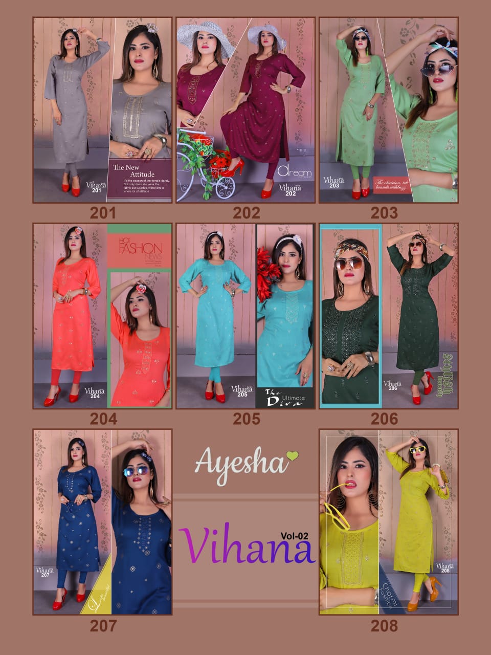Ayesha Vihana 2 Latest Fancy Regular Casual Wear Rayon Designer Kurtis Collection
